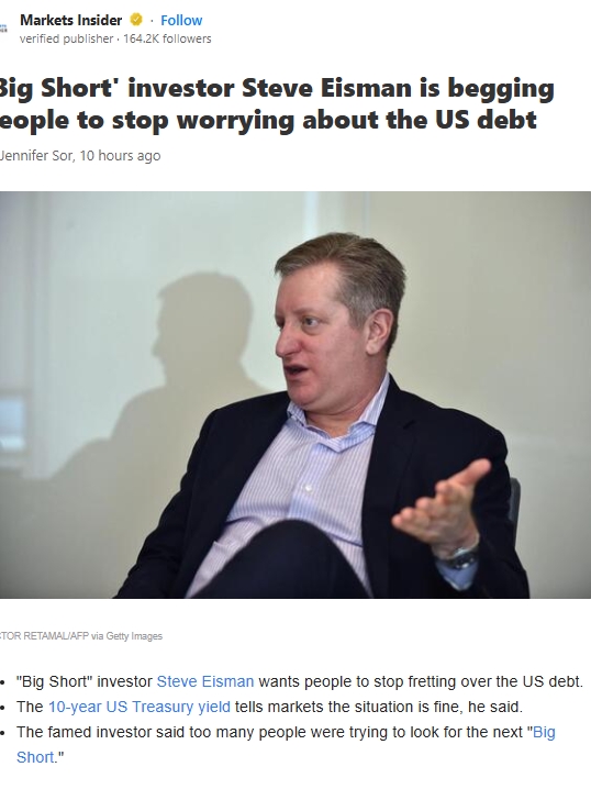 Stop Stressing About US Debt, Says 'Big Short' Guy