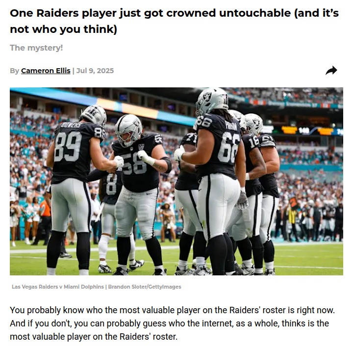 JPJ: The Raiders’ Real Untouchable?
