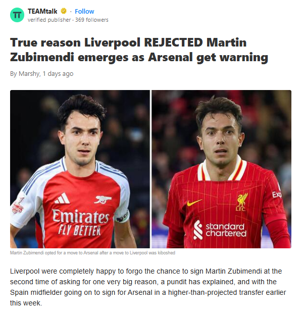 Why the Reds Passed on Zubimendi
