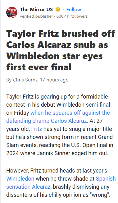 Fritz Snubs Alcaraz—Rivalry Heats Up!
