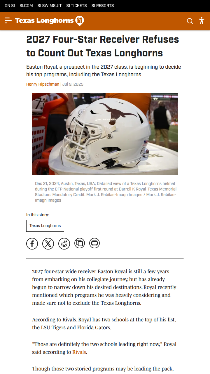 Easton Royal: Longhorns Still in the Mix?
