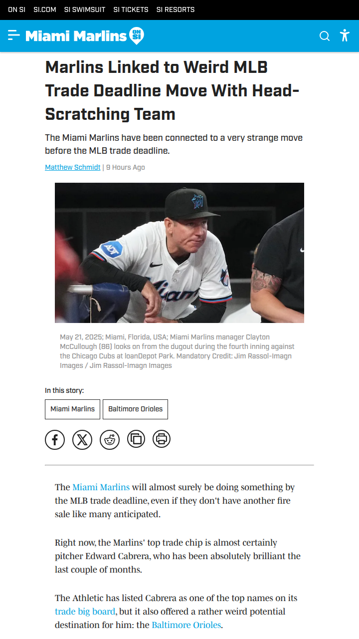 Cabrera to O’s? Trade Rumor Has Fans Buzzing