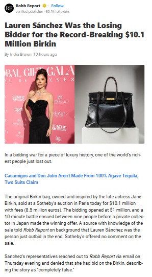 Lauren Sánchez Outbid for $10M Birkin?! 👜