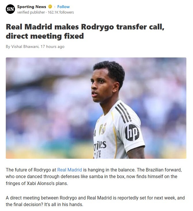 Rodrygo’s Future at Real Madrid Up in the Air