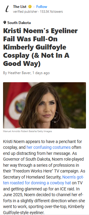 Noem’s Eyeliner Drama: Guilfoyle Vibes? 😳