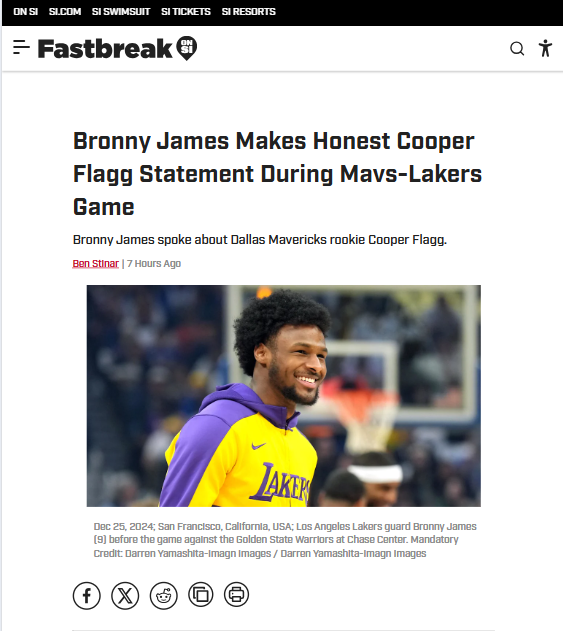 Bronny on Flagg: Respect Between Rookies