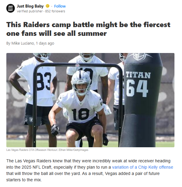 Thornton vs. Bech: Raiders’ WR2 Showdown