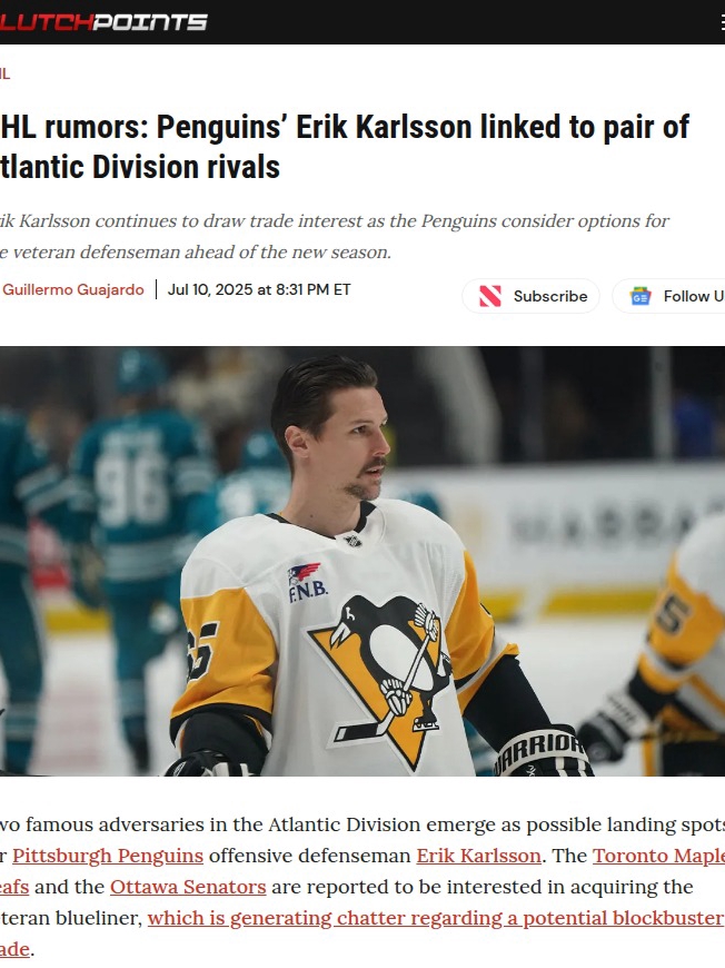 Karlsson Trade Buzz: Leafs or Sens Next?