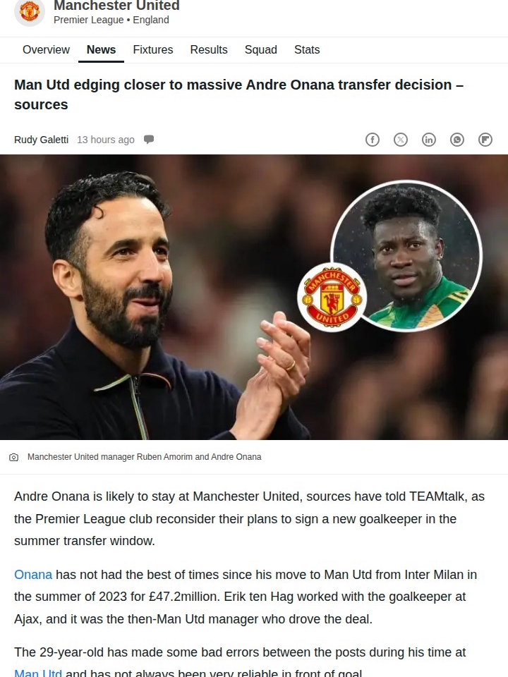 Onana’s Redemption: Sticking with the Red Devils?