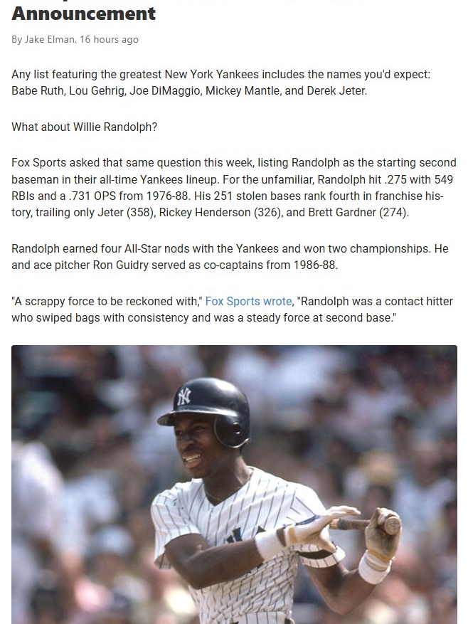 Randolph or Canó: Yankees 2B Debate Heats Up