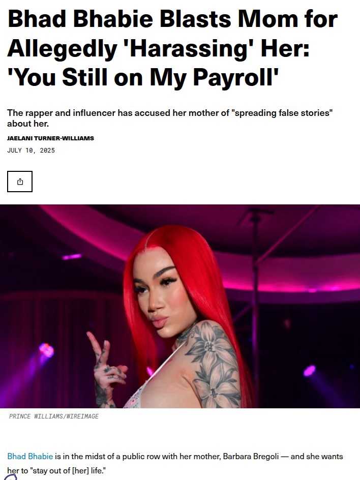 Bhad Bhabie Calls Out Mom Drama Again 😳