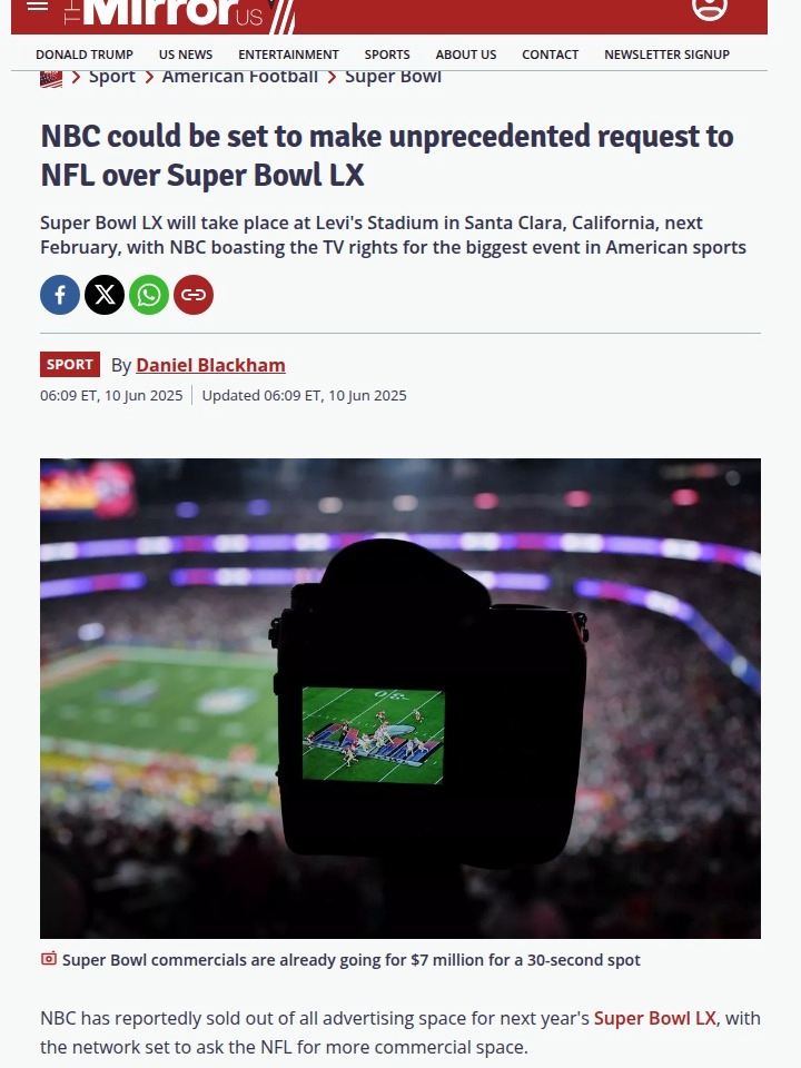 NBC wants MORE Super Bowl commercials
