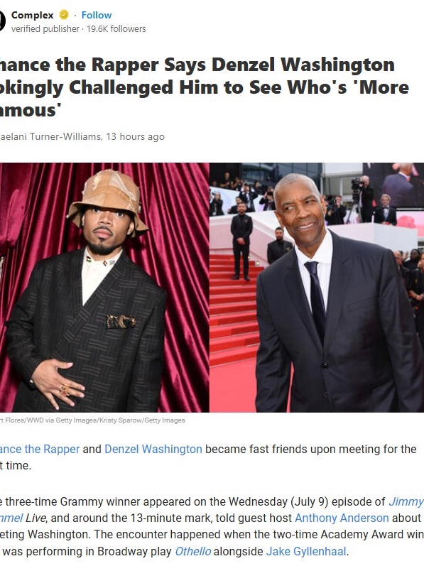 Denzel vs. Chance: Fame Face-Off 😂