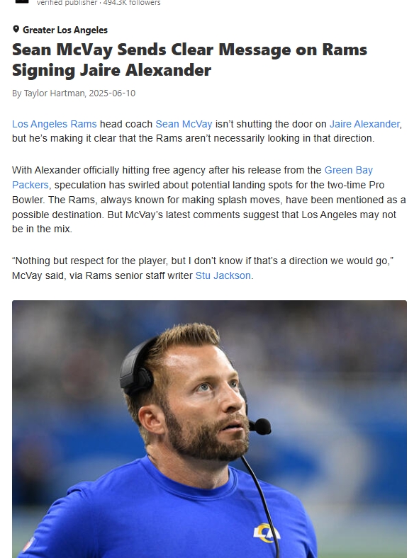 McVay just whiffed on elite talent again