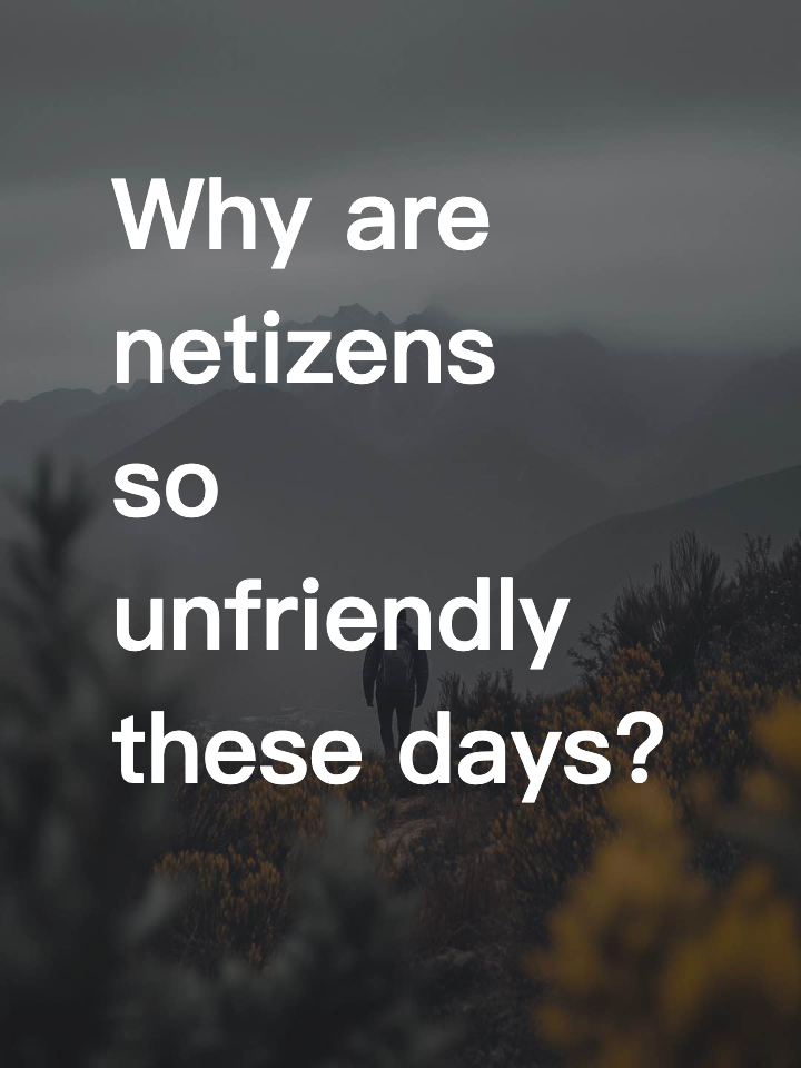Why are netizens so unfriendly these days? 