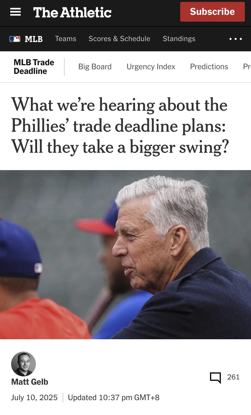 Phillies finally ready to make a big move at the trade deadline?