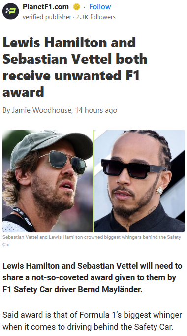 Hamilton & Vettel: Safety Car 'Whingers'?!