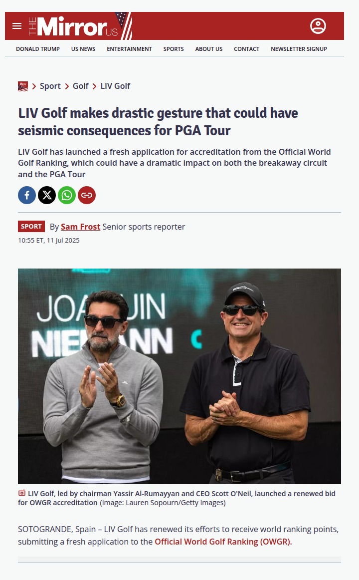 LIV’s Bold Move: Will OWGR Finally Budge?