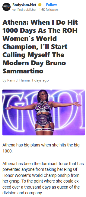 Athena Eyes 1000 Days: Modern Bruno?