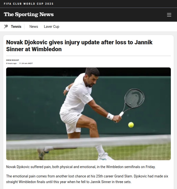 Djoker’s Tough Loss: Sinner’s Classy Move