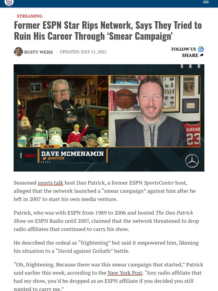 Dan Patrick vs ESPN: Smear Campaign? 👀