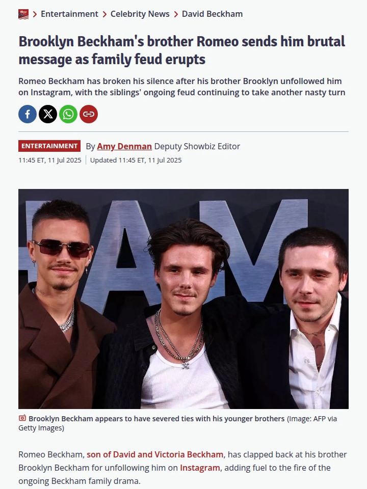 Romeo Beckham Claps Back at Brooklyn 👀