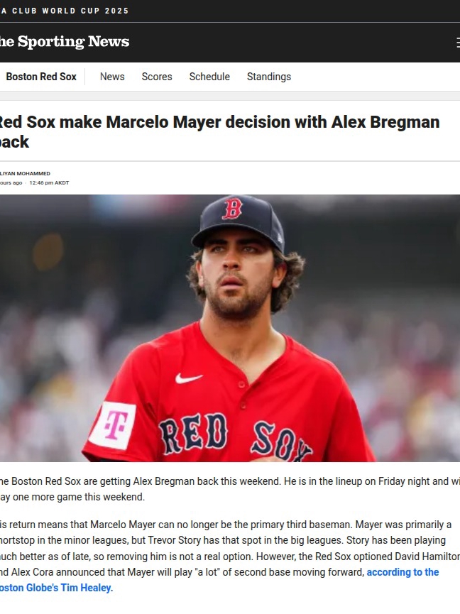 Red Sox Shuffle: Mayer & Bregman Rotation
