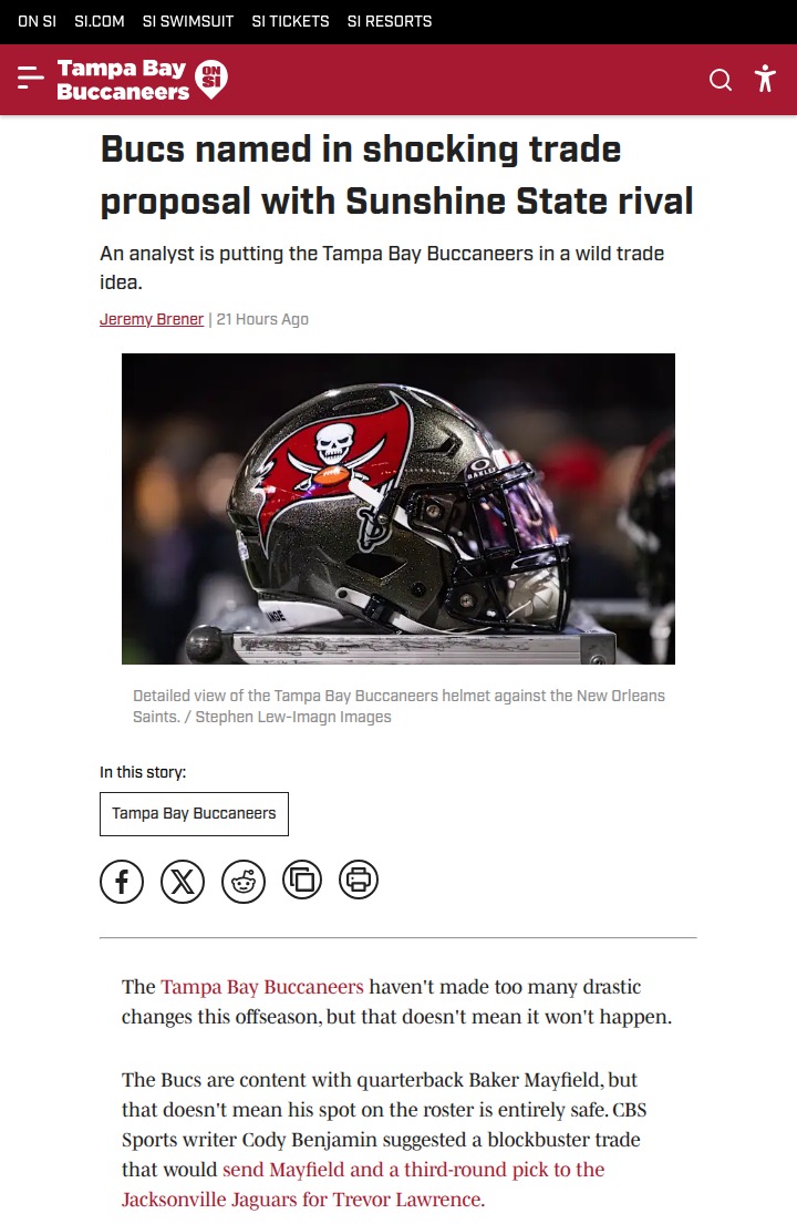 Baker for Sunshine? Wild Bucs-Jags Trade Rumor