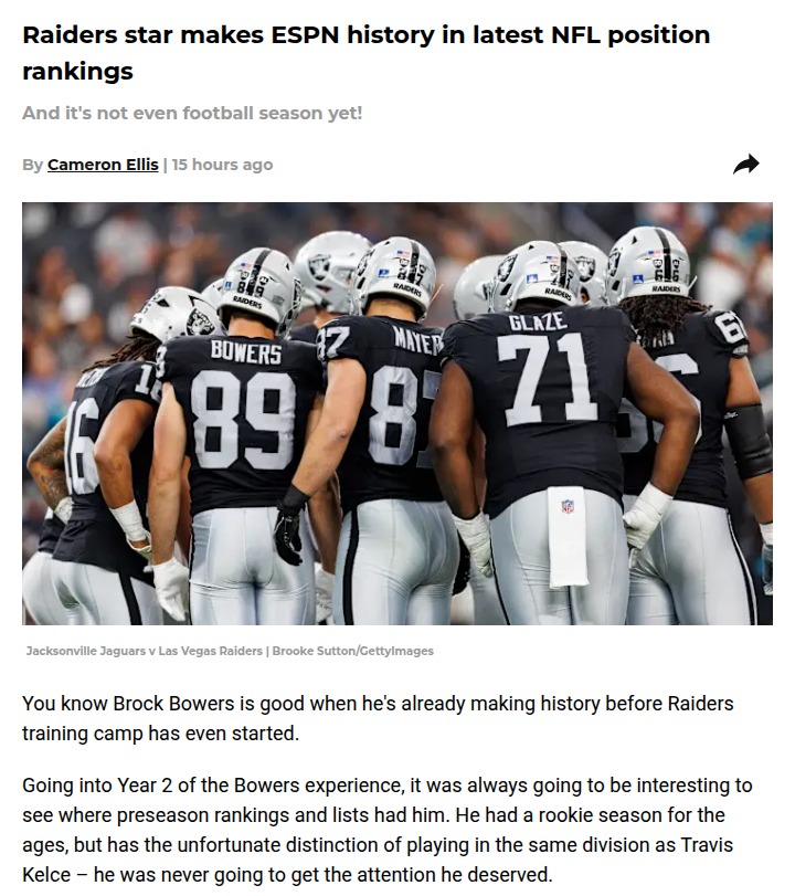 Bowers Tops Kelce? ESPN Makes History