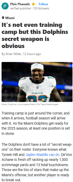 Malik Washington: Fins’ Next Breakout Star?