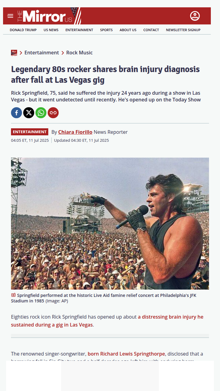 Rick Springfield’s Secret Injury Revealed! 🧠