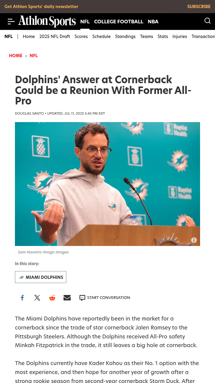 Could X Factor Return to Save Fins' D?