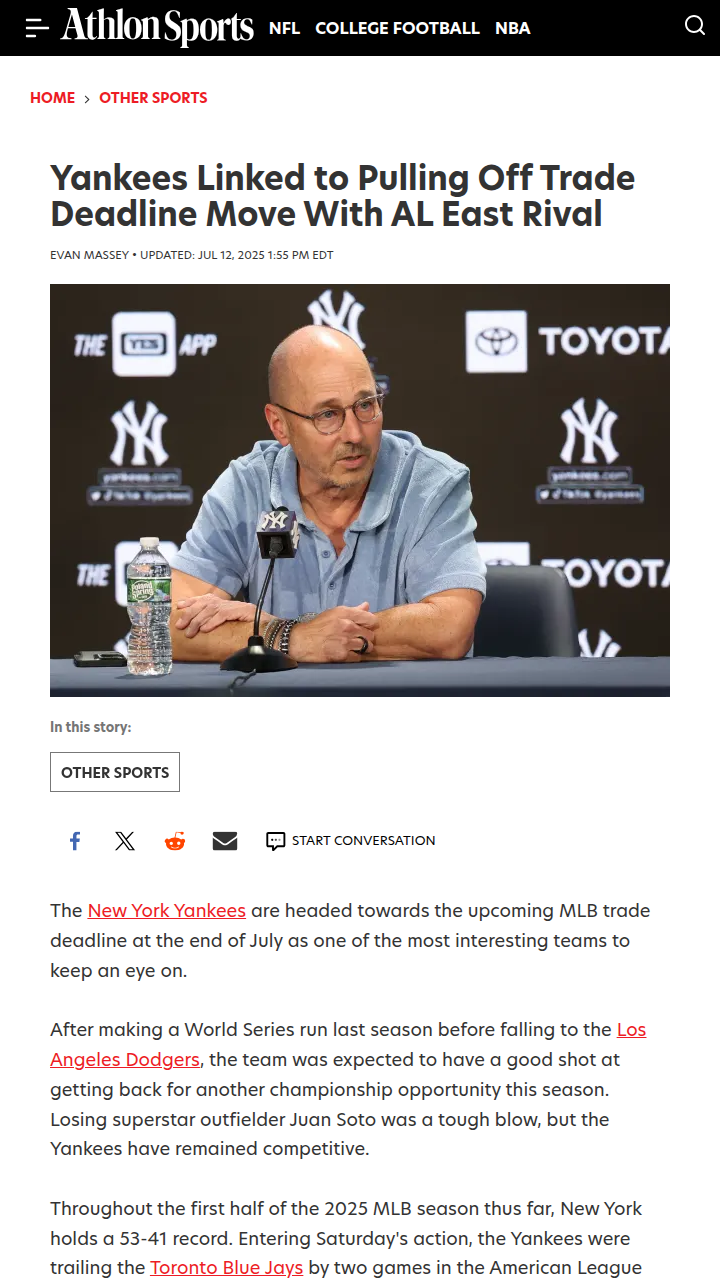 Yanks Eyeing O’s Arm for Deadline Splash?