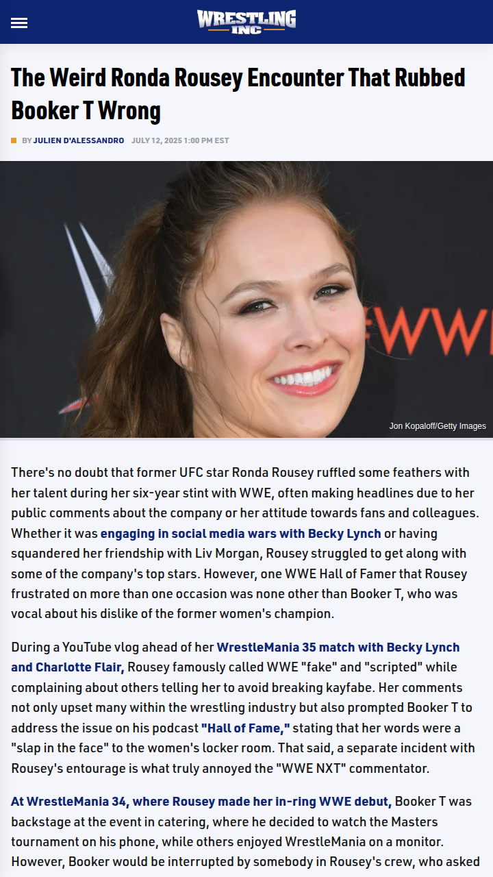 Booker T vs. Rousey’s Crew: Backstage Drama