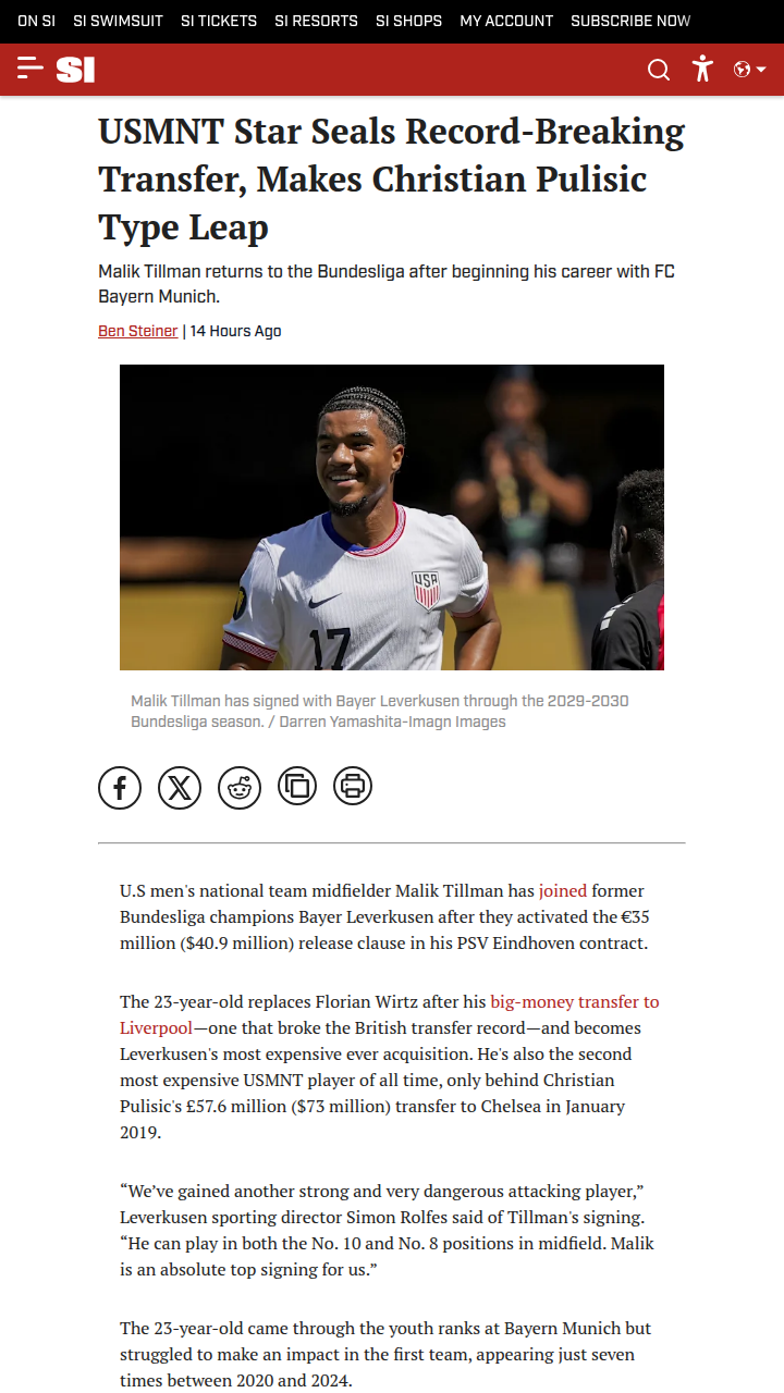 Malik Tillman: Leverkusen’s New Record Man!