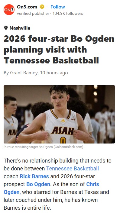 Bo Ogden Eyes Vols: Family Ties or Fresh Start?