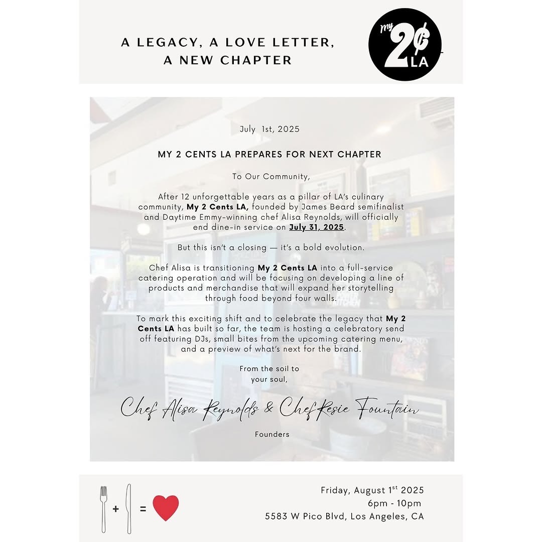 My 2 Cents Says Goodbye to Dine-In!