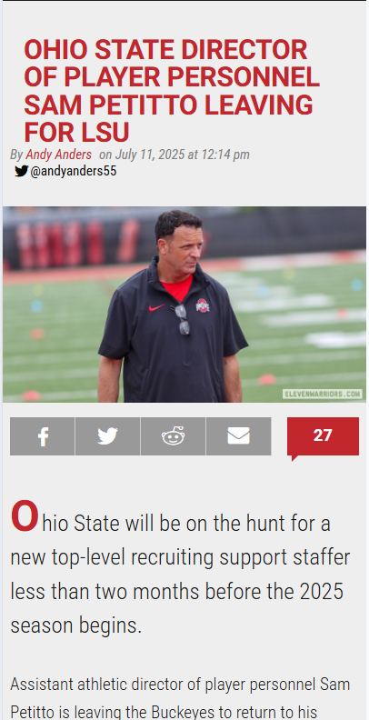 Buckeyes Lose Key Recruiter to LSU