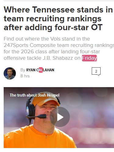 Vols vs. Longhorns: Recruiting Rankings Drama