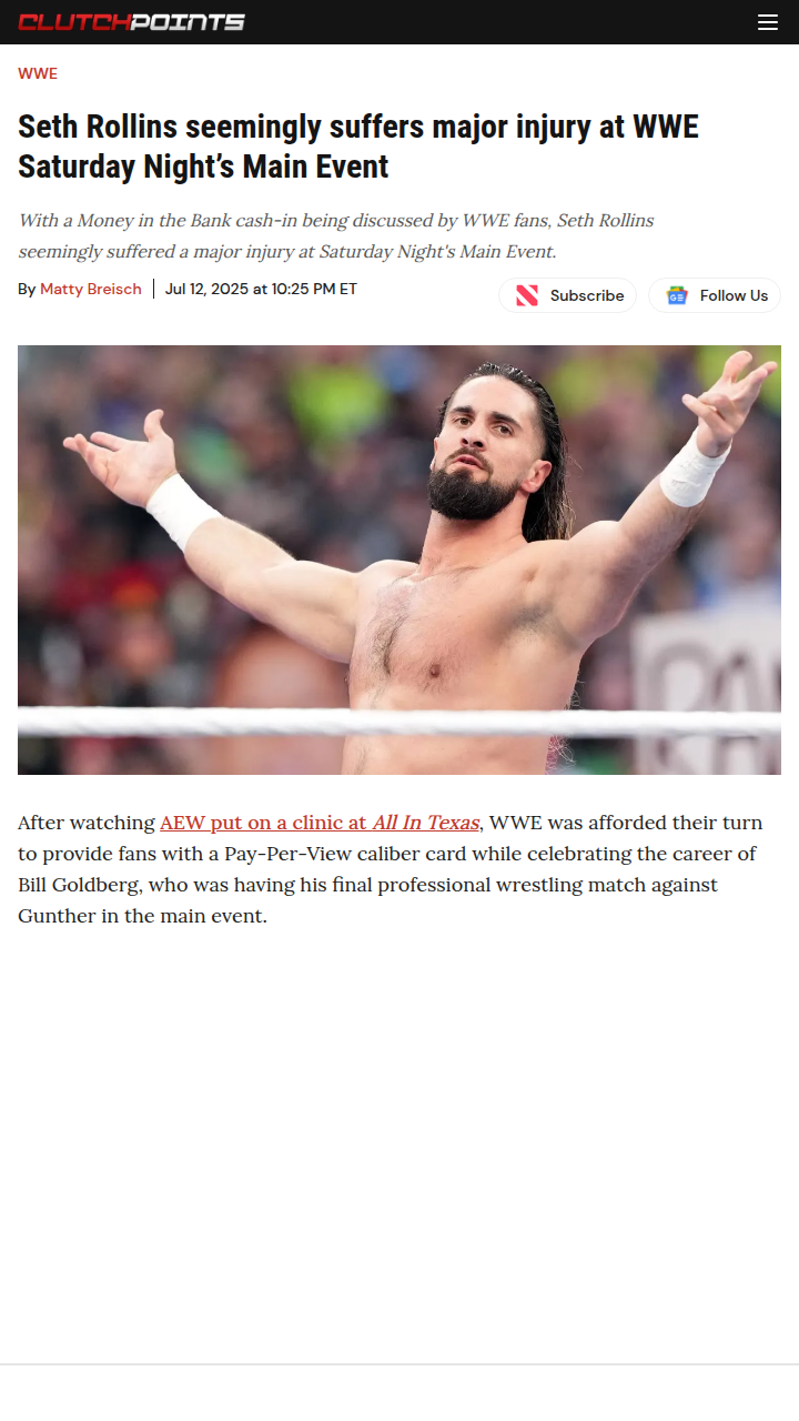 Is The Visionary’s Knee Injury for Real?