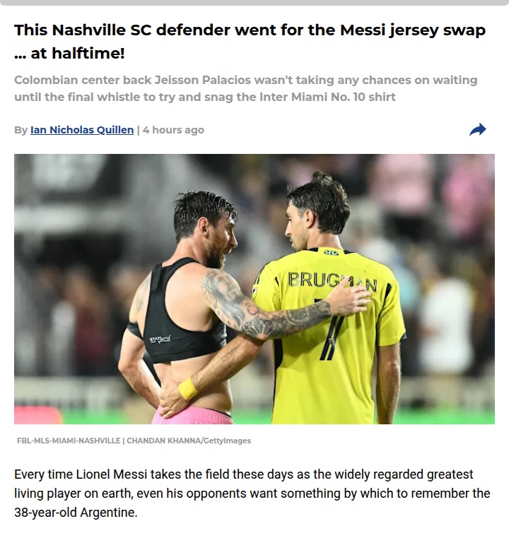 Palacios Swaps Shirts with Messi—At Halftime?!