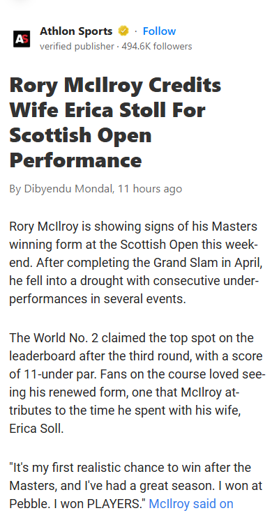 Rory’s Revival: Erica’s Magic at Scottish Open