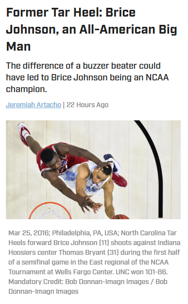 Brice Johnson’s Heartbreak vs. Nova