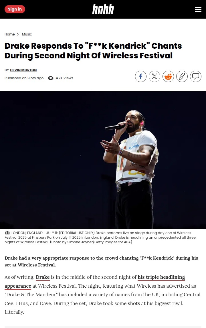 Drake’s Bold Move at Wireless Fest 🔥