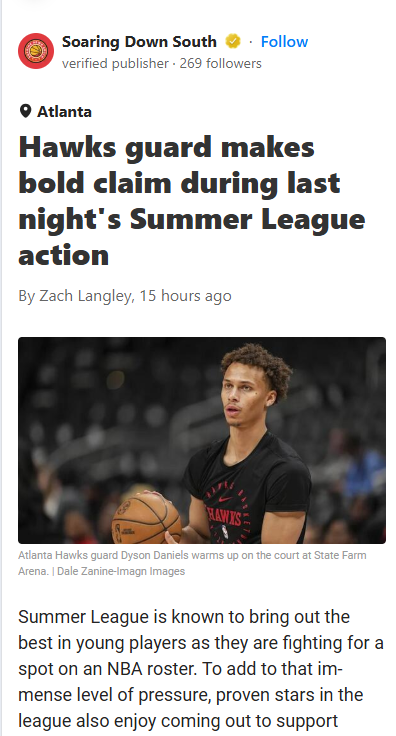 Dyson Daniels: Hawks Are True Contenders?
