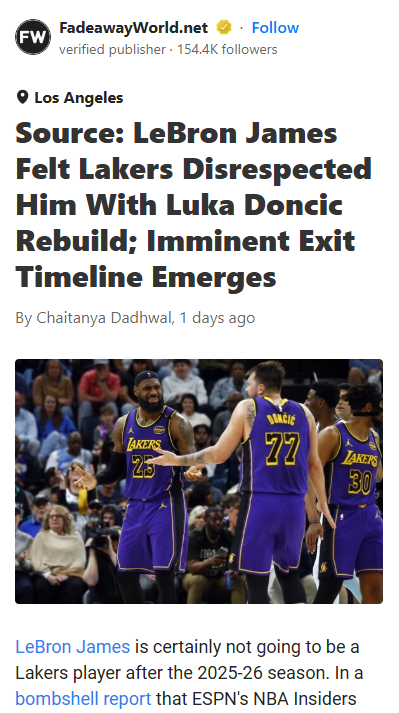 King James Era Ending in LA?