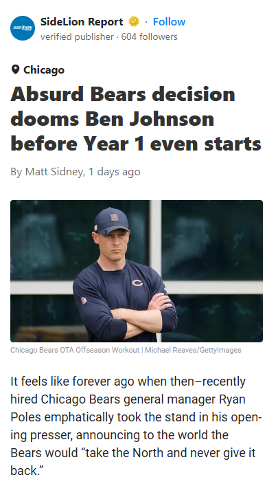 Did the Bears Just Set Up Ben Johnson to Fail?