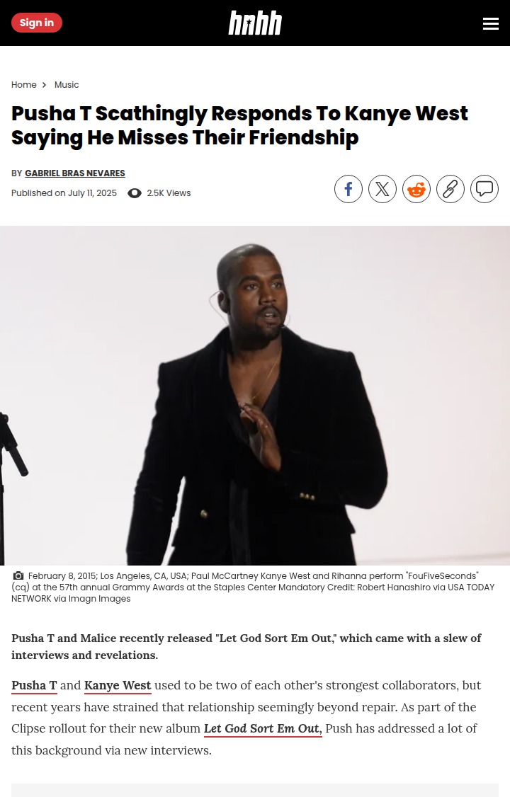 Pusha T Shades Kanye’s ‘Miss You’ Confession 👀