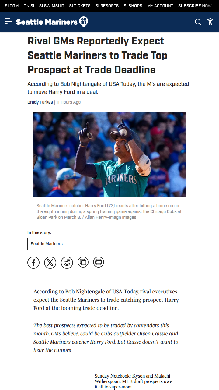 Will the M’s Really Deal Harry Ford?
