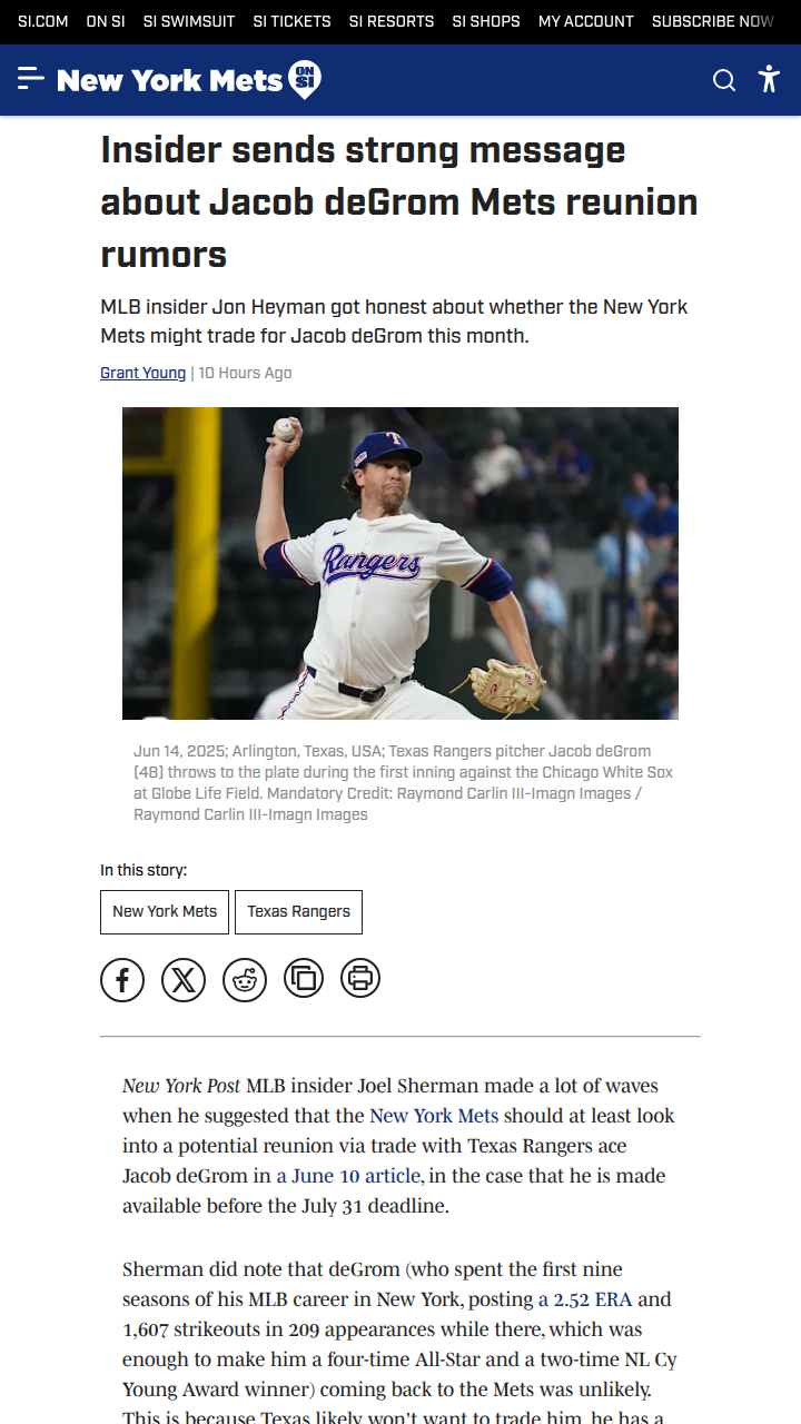 Could deGrom Really Return to Queens?